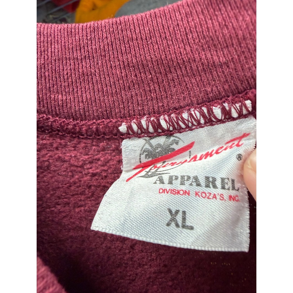 Vintage 80s Texas A&M Aggies Sweatshirt XL Maroon Tournament Apparel Thrashed - Picture 6 of 10